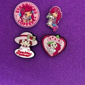 Strawberry Shortcake shoe charms Set of 4. Fit Crocs